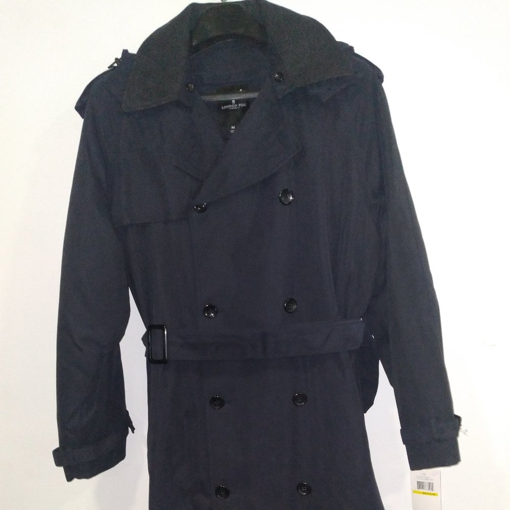 Double-Breasted Tie Waist Trench Coat LONDON FOG